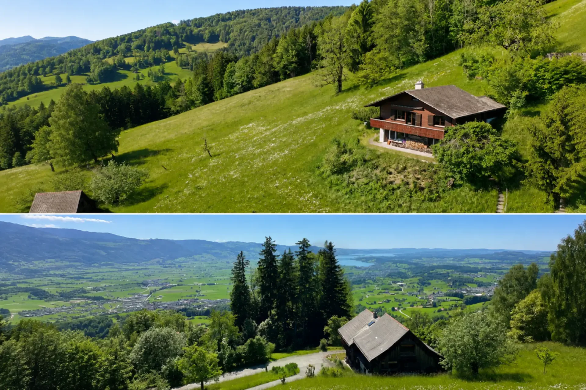 Ferienhaus mit traumhafter Zürichsee- und Alpensicht - 894 m² Grundstück