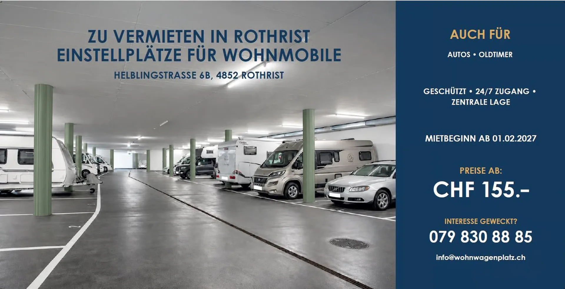 Einstellplätze in Rothrist – sicher, zentral und jederzeit zugänglich