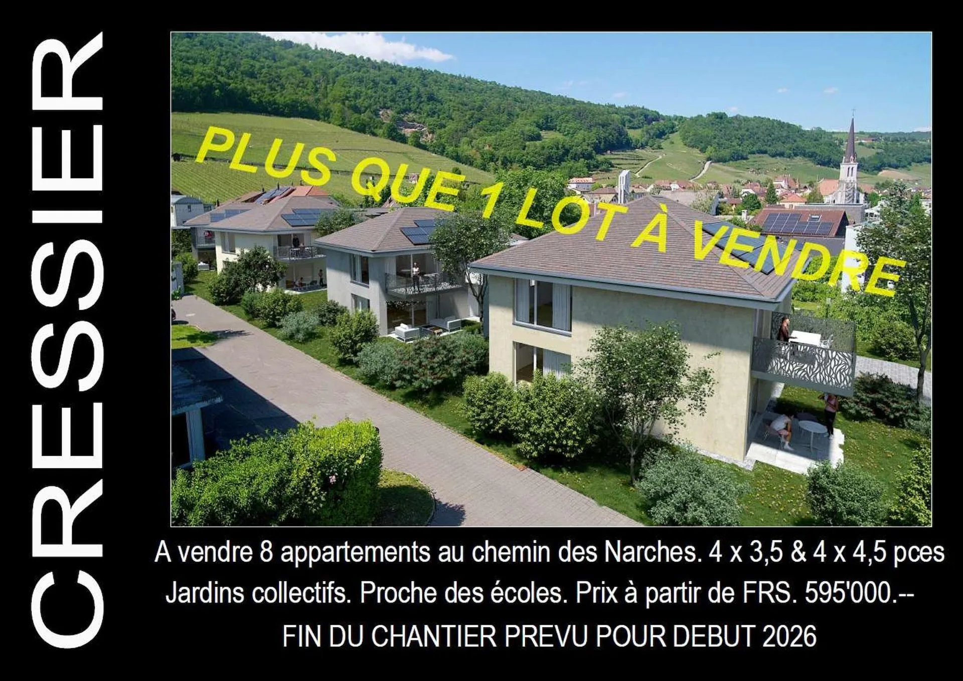 ONLY 1 PLOT FOR SALE - Narches at 2088 Cressier