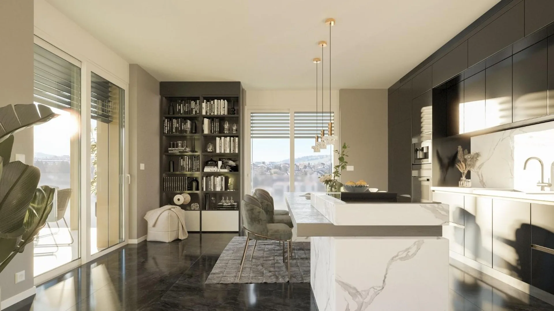 Spacious 4.5-room apartment with terrace or balcony, close to the center of Bulle