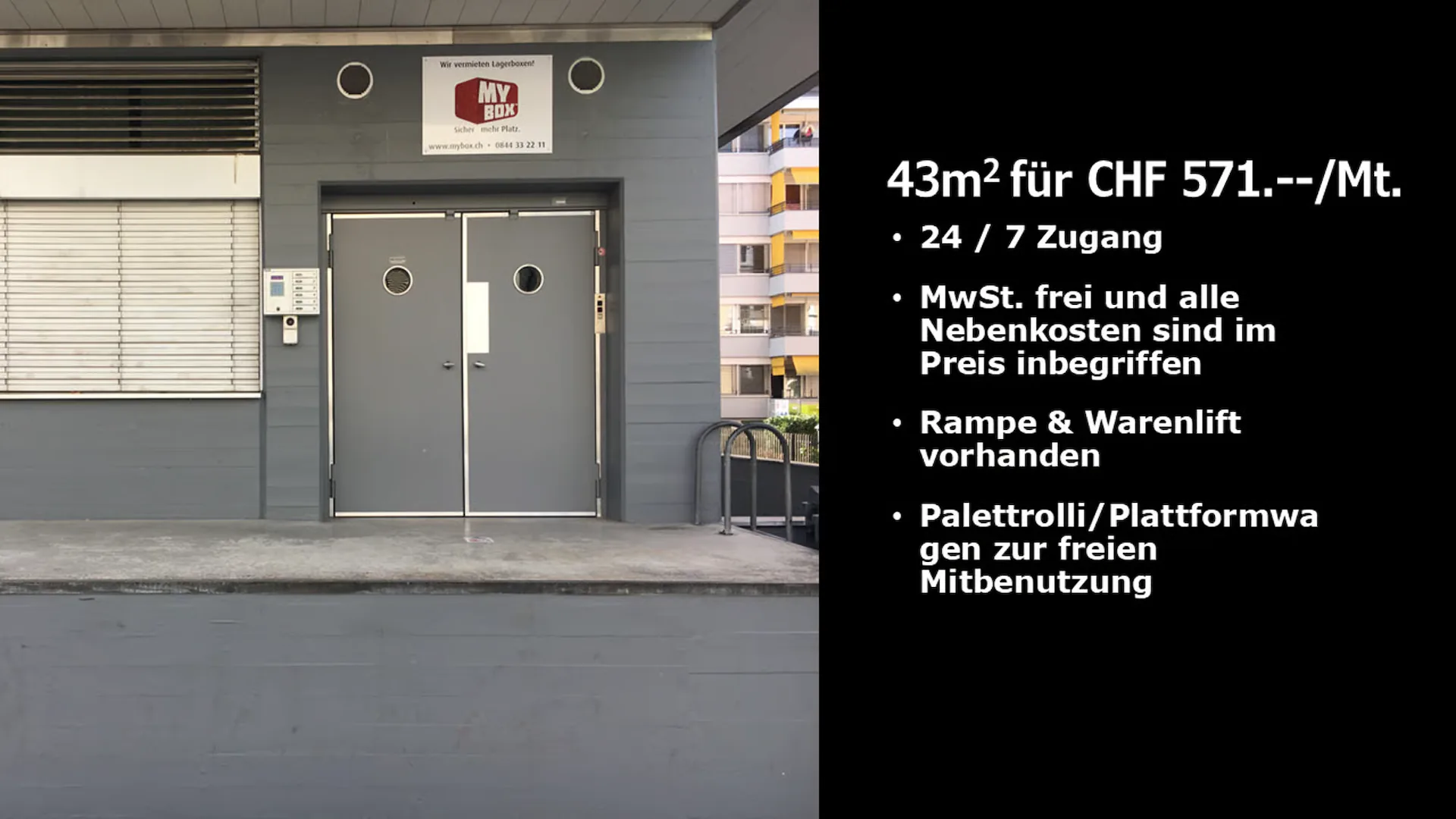 Magazzino 43m2 situato nel centro di Zürich Altstetten.