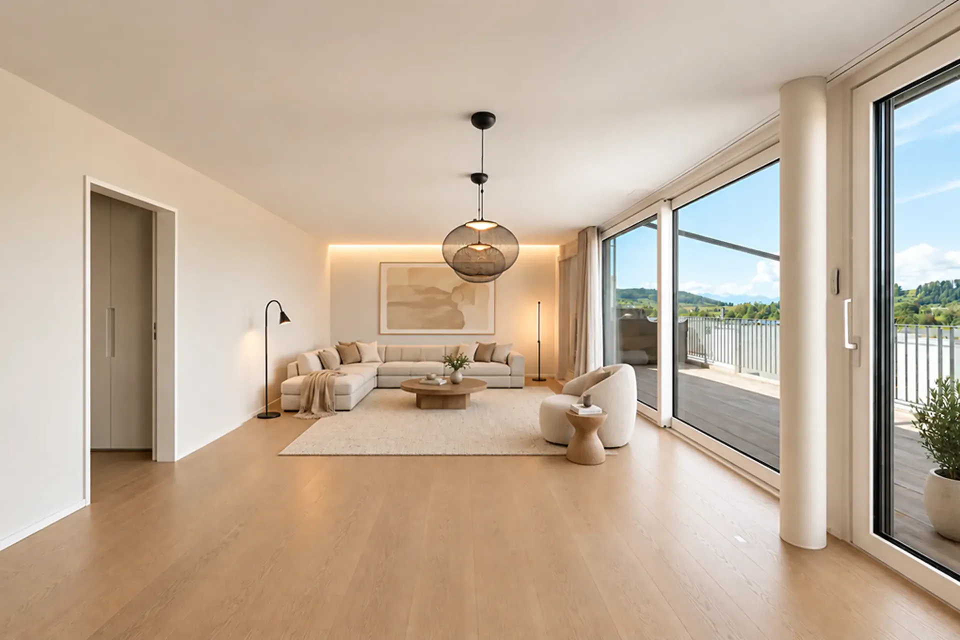 Appartement attique exclusif avec grande terrasse ensoleillée et vue panoramique