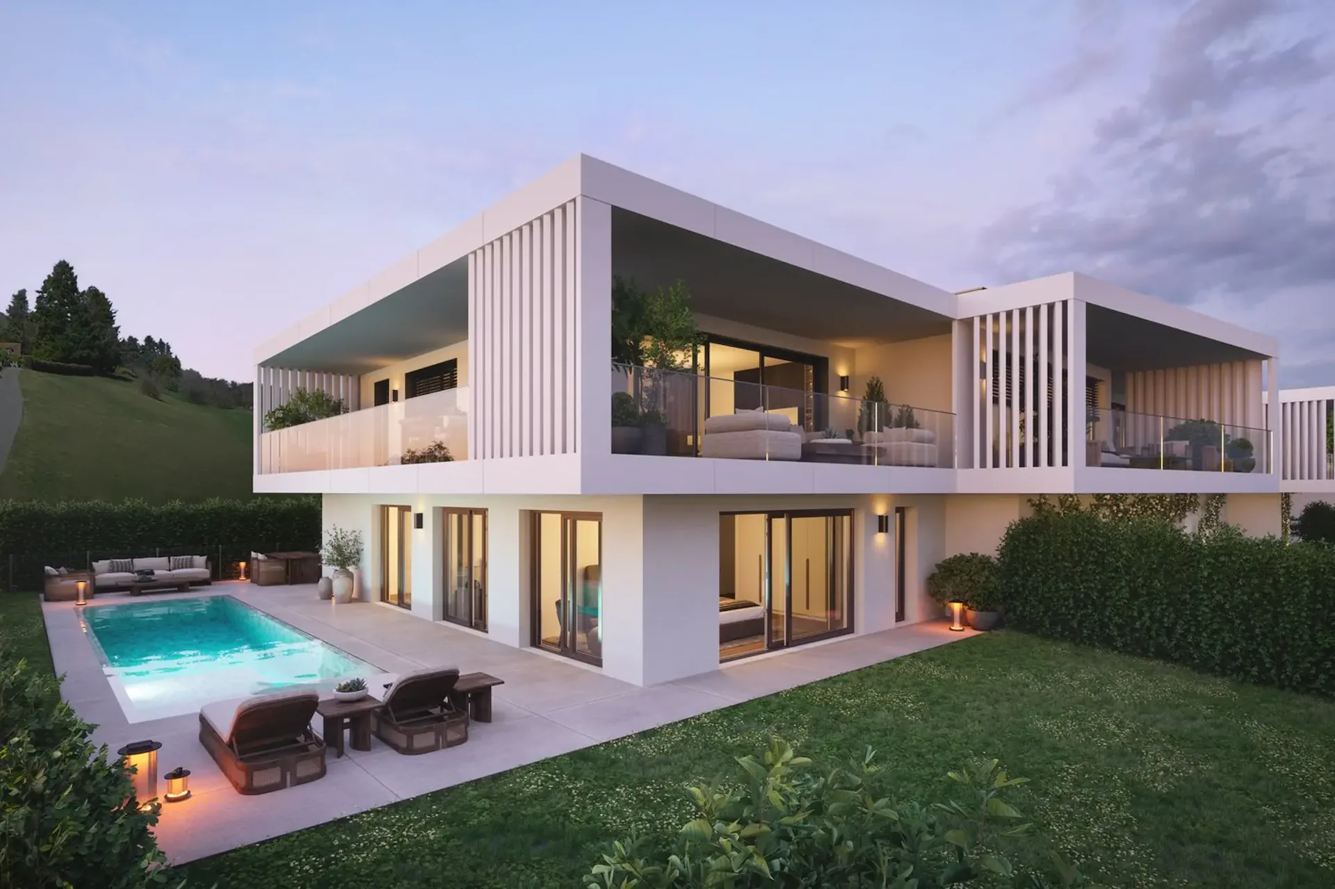 Moderne neuve Villa mit Pool und Panoramablick in Lutry