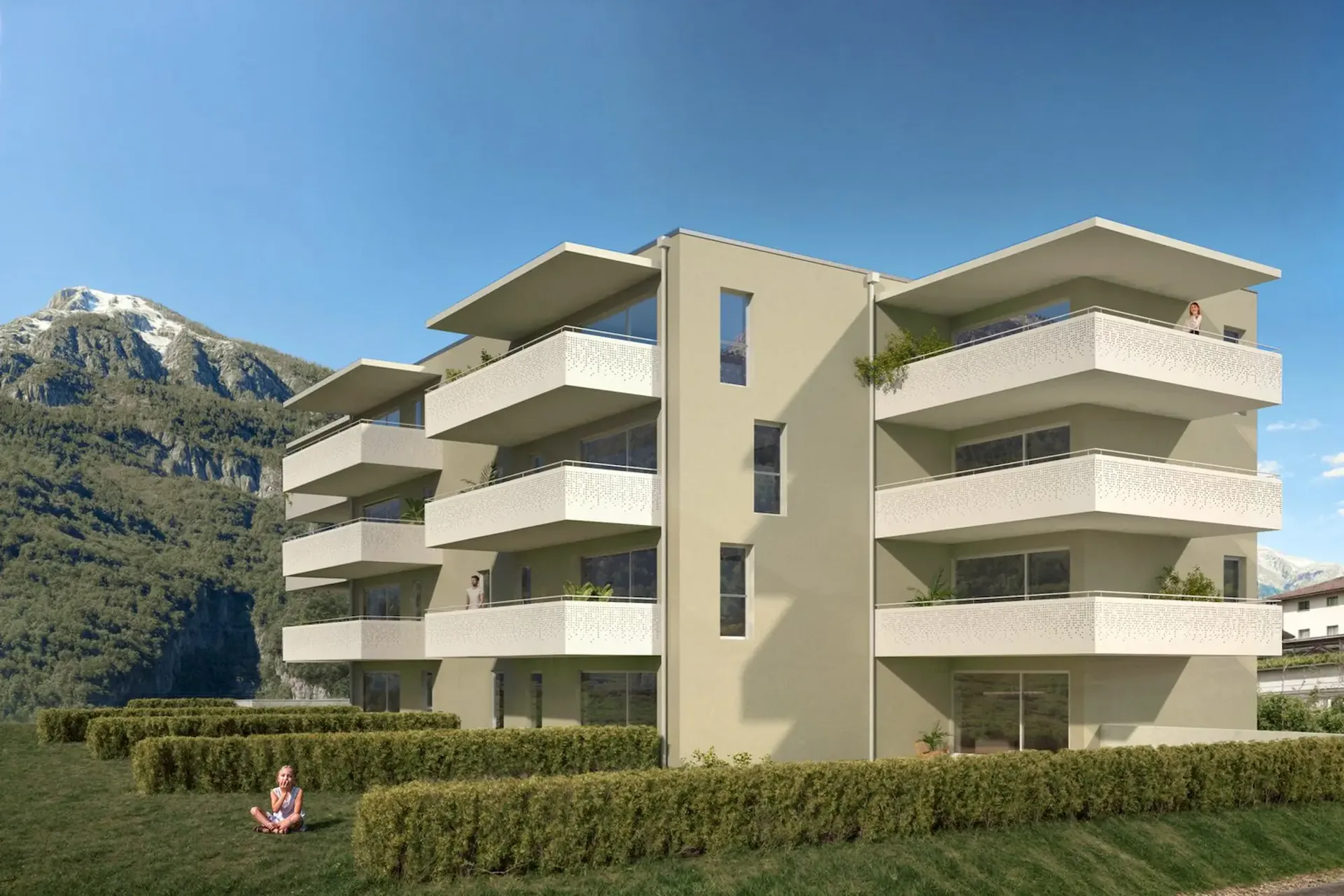 New 3.5-room apartment with balcony and mountain view in Saxon