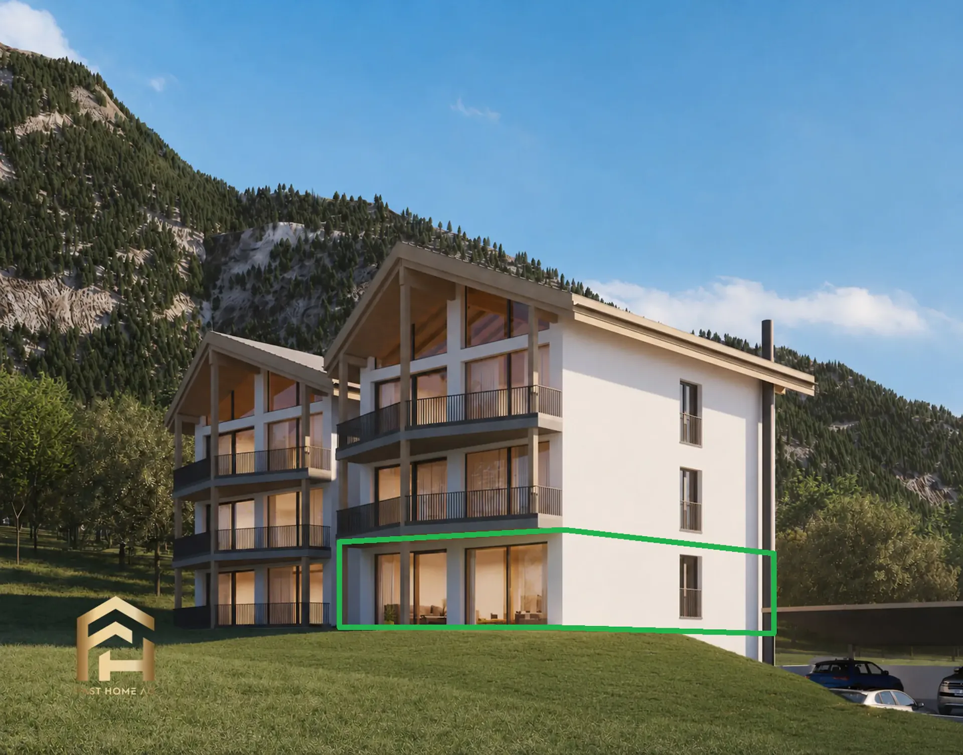 Newly built dream home: Bright 4.5-room apartment with garden seating area, elevator & underground parking