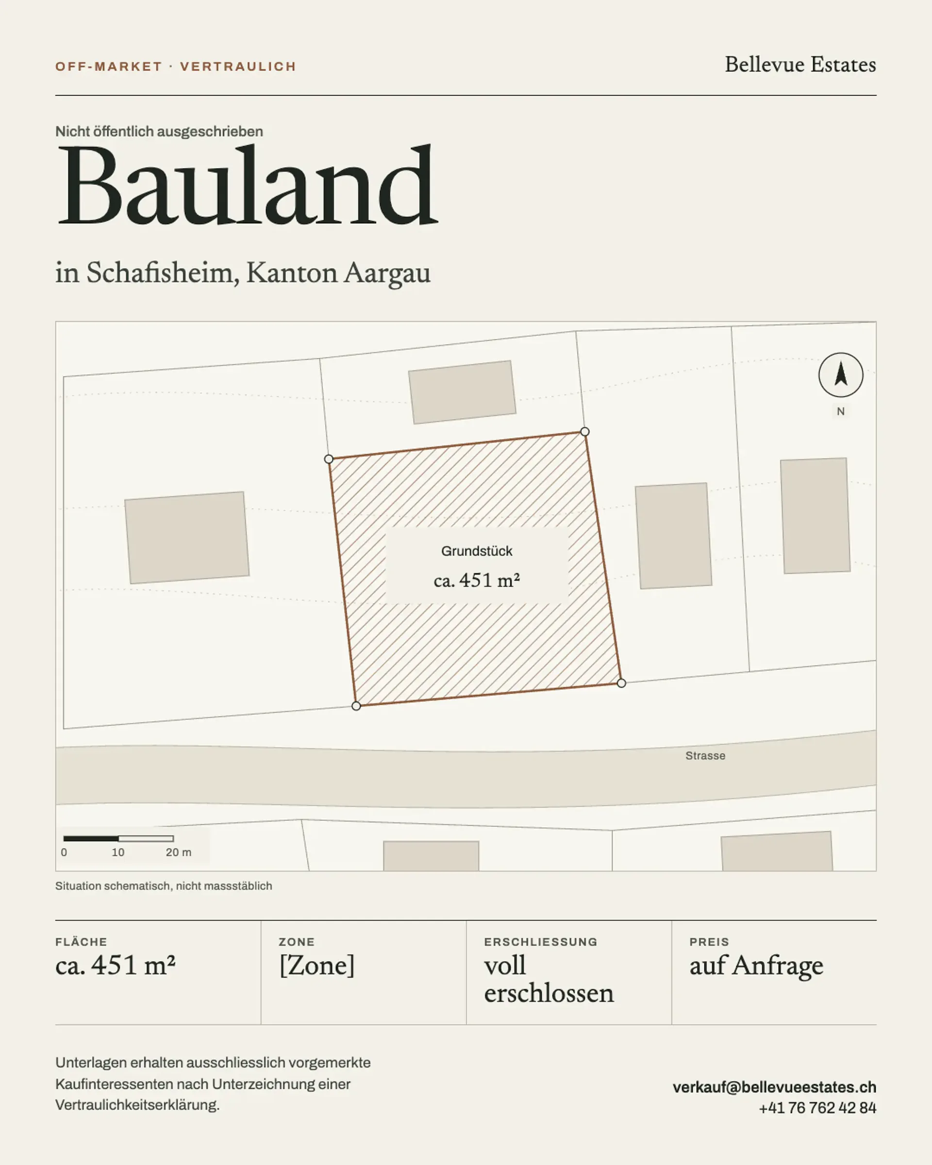 Off-Market: Terreno edificabile completamente attrezzato a Schafisheim AG – ca. 451 m²